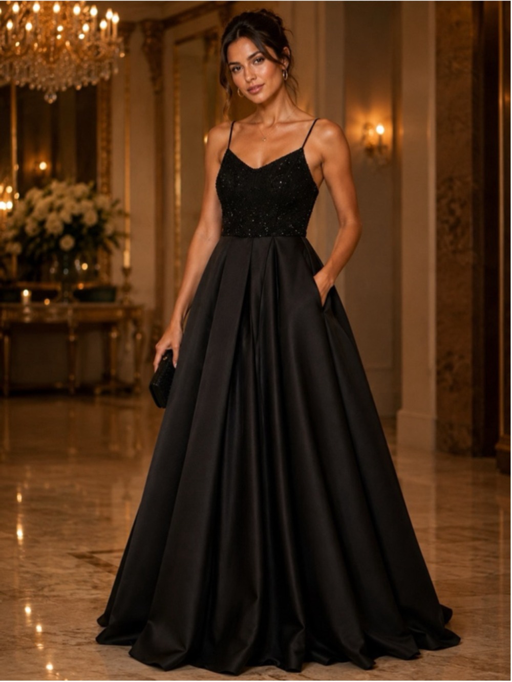 Women's Jovani Black Sequin Bodice Prom Dress Size 4